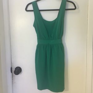 Green dress with key hole back and tie