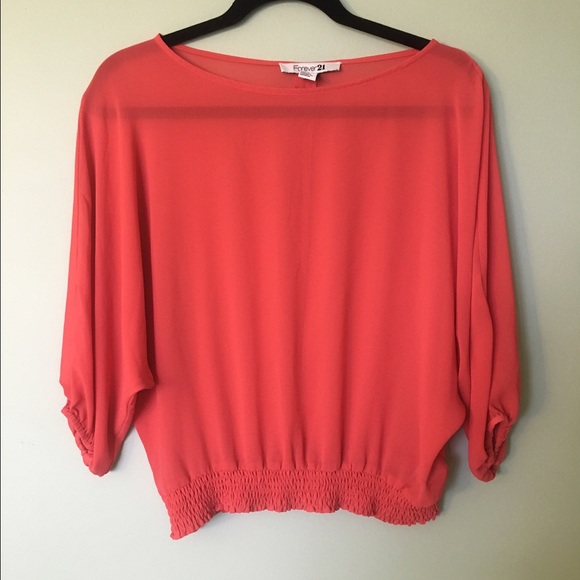 Salmon Forever 21 Blouse