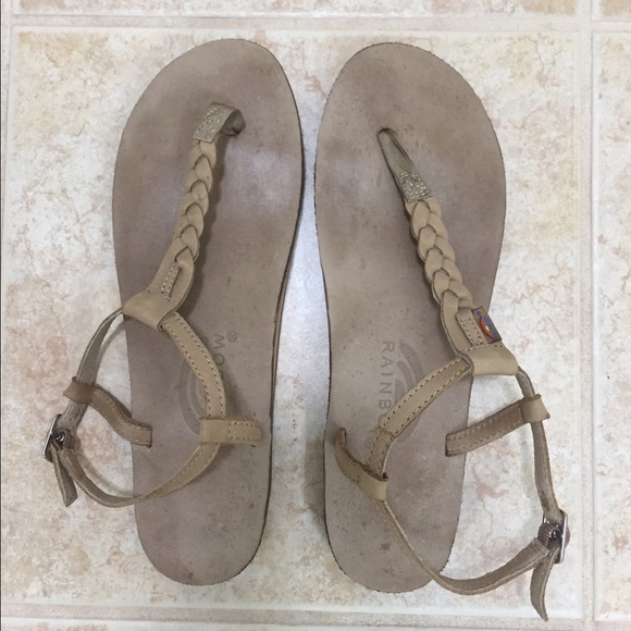 Rainbow T Strap Sandals Size Large