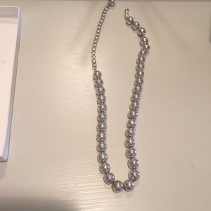 Silver beaded necklace