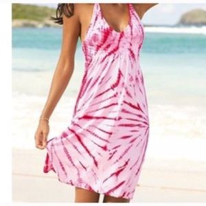 Victoria's Secret tye dye halter dress.