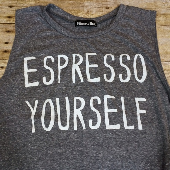 LAST ONE! Espresso Yourself Heathered Tank - Picture 2 of 4
