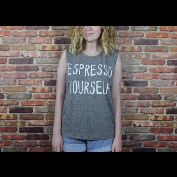 LAST ONE! Espresso Yourself Heathered Tank - Picture 3 of 4