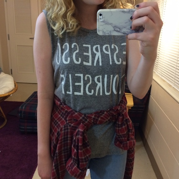 LAST ONE! Espresso Yourself Heathered Tank - Picture 4 of 4