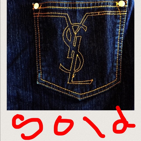 YSL Logo pocket skinny low waist jeans. Sold 💯✔️ - Picture 1 of 4