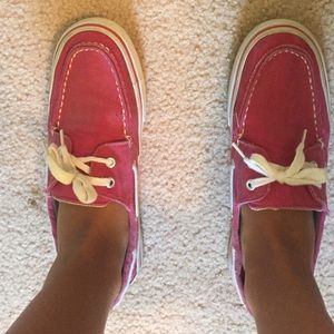 Pink boat shoes