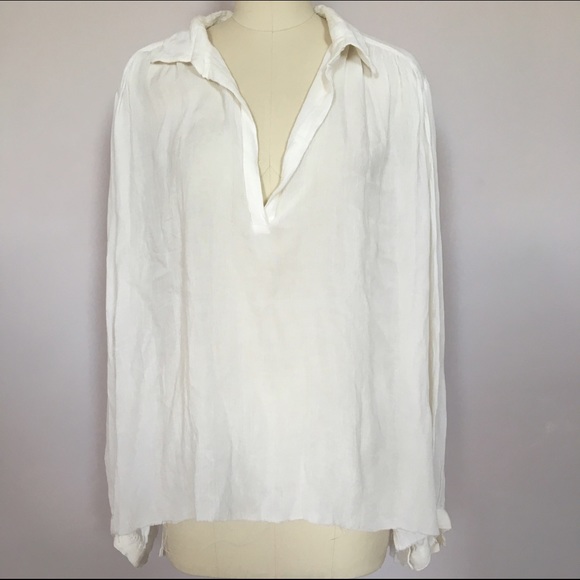 Free people off-white v neck blouse sz XS