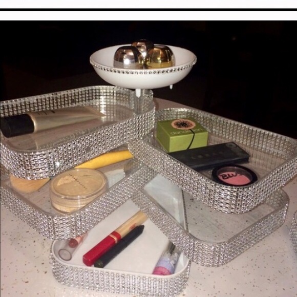 Custom "BLINGED OUT" makeup organizer