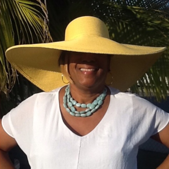 Accessories - *LAST ONE* Yellow Wide Brim Floppy Hat