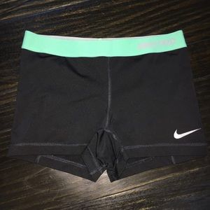 Nike Pro Running Workout Shorts, Black Blue M