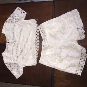 Hollow Out Lace Two-piece Set