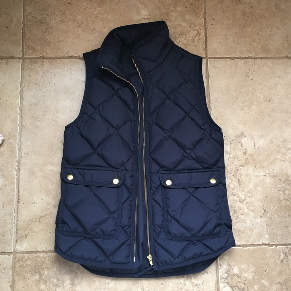 Jcrew navy puffer vest