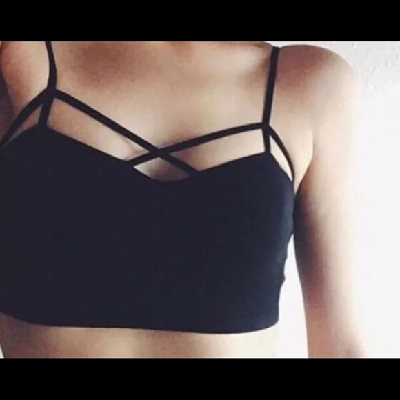 π2 different styleπ NEW Black Strappy Bralettes - Picture 2 of 4