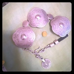 Silver concho flower bracelet