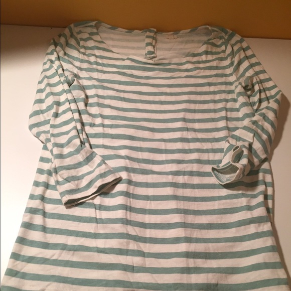 Small white and teal stripped jcrew t