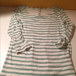 Small white and teal stripped jcrew t