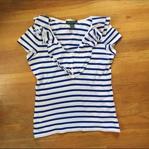 Ralph Lauren striped ruffle tee