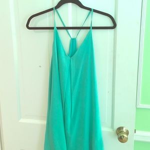 Alice and Olivia Fierra y back dress Turquoise