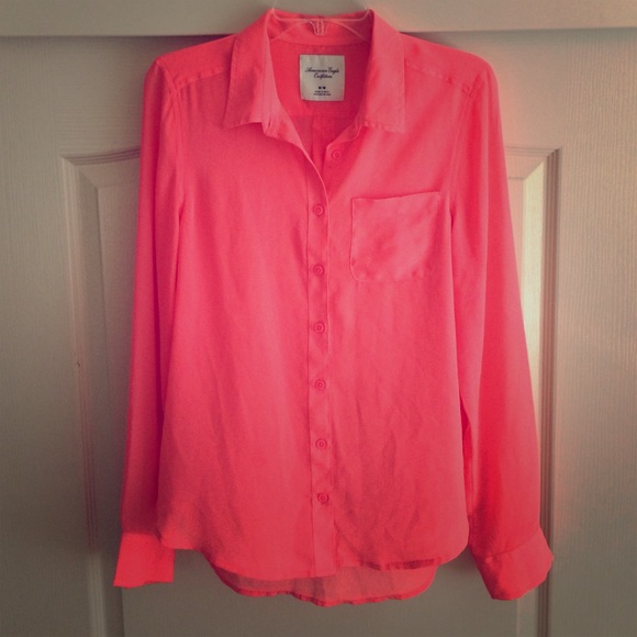 American Eagle Sheer Button Down Blouse - image 1