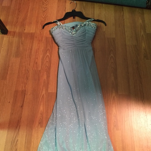Baby Blue Strapless Prom dress