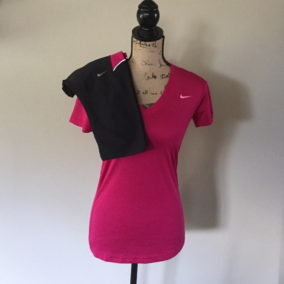 Nike shirt and Nike Dri-fit capris.