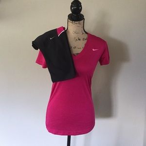 Nike shirt and Nike Dri-fit capris.