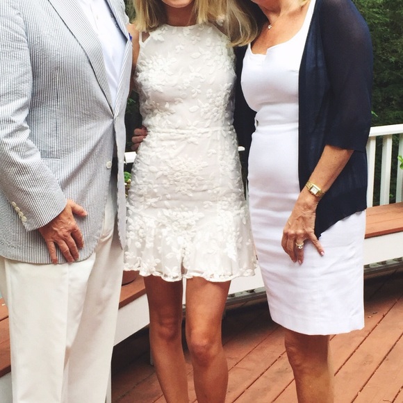 White lace mini dress