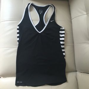 Nike dri-fit black vneck racer back tank
