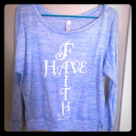 HAVE FAITH cross design, long sleeve dolman