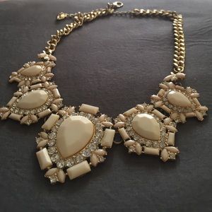 Cream and gold statement necklace