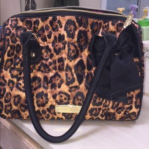 BETSEY JOHNSON CHEETAH QUILT TOTE HANDBAG