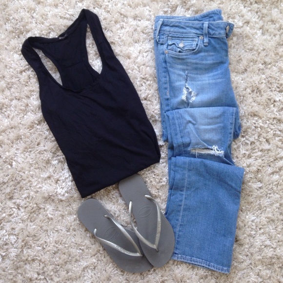 Distressed True Religion Jeans