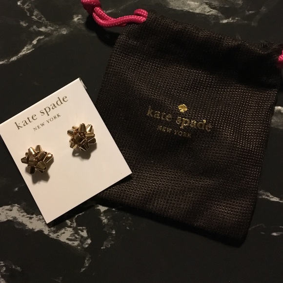 Kaye spade gold present bow earrings