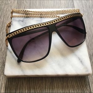 Gold chain sunglasses