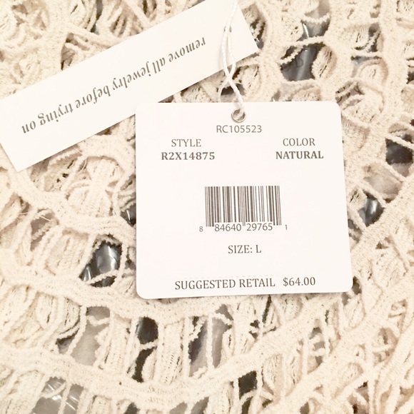 RXB Urban Shabby Chic Ivory Crochet Finge Vest - Picture 4 of 4