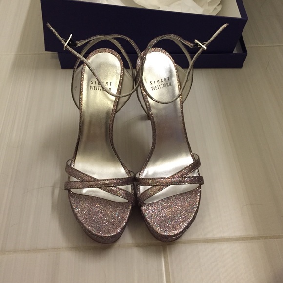 Stuart weitzman glitter sandals - Picture 1 of 4