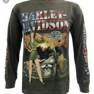 NWT Harley Davidson Patriotic Army Shirt