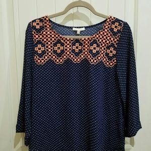 Blue printed blouse