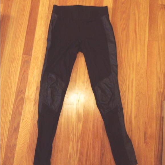 Cabi leggings with faux leather trim