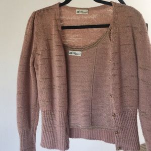 Blumarine cardigan and Cami set gold/pink wool