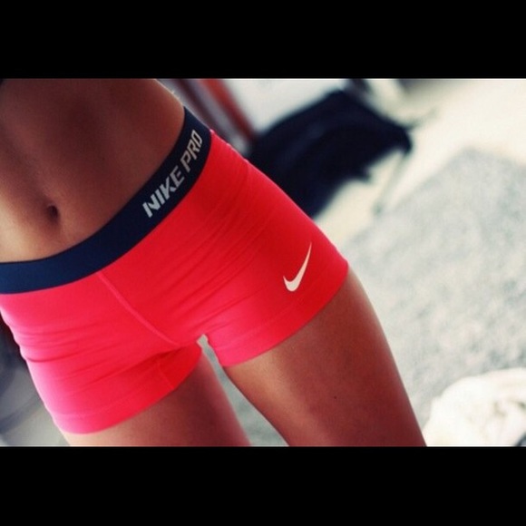 Neon pink Nike pro short