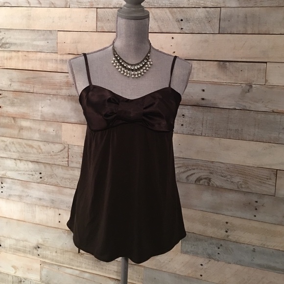 Vintage studio Y bow front brown tank top size medium - Picture 3 of 9