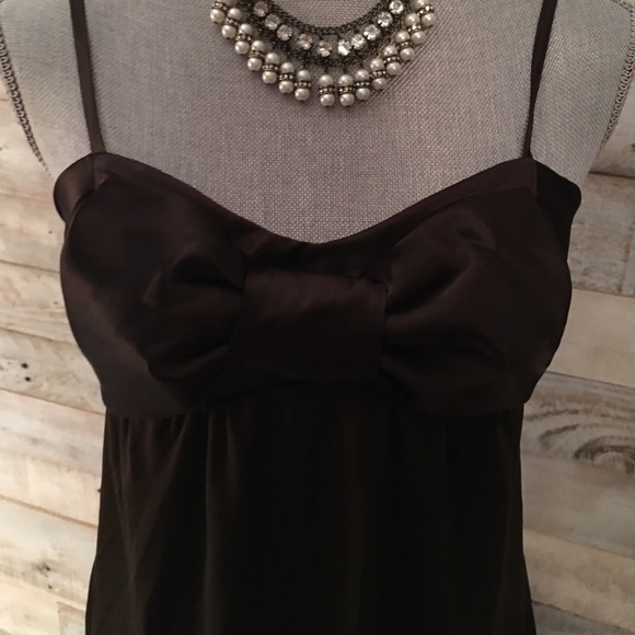 Vintage studio Y bow front brown tank top size medium - Picture 4 of 9