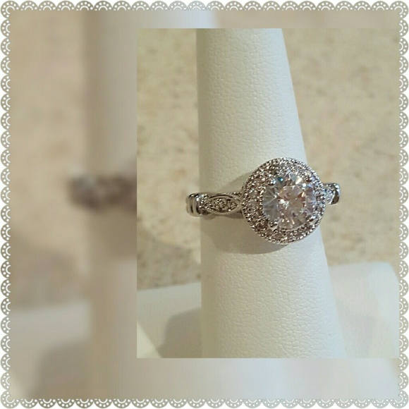 Jewelry - New Gorgeous Stainless Steel CZ Ring!! Size 8