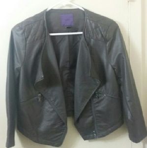 Gray mini forever 21 FAUX leather jacket