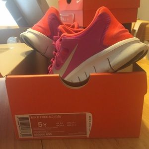 Nike Free 5.0 Running Shoes Pink/Orange