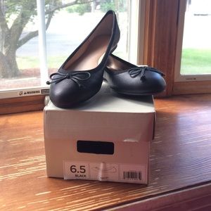 Black Leather Ashley Flats--Banana Republic