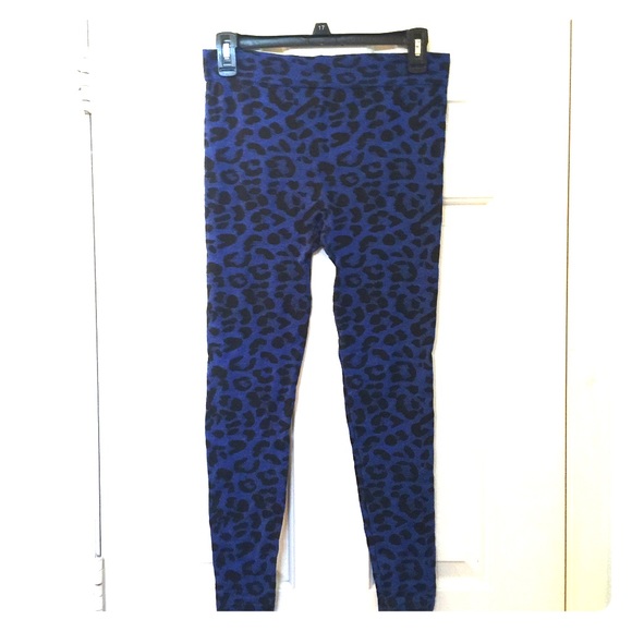 NWOT - Blue & Black Leopard Tights