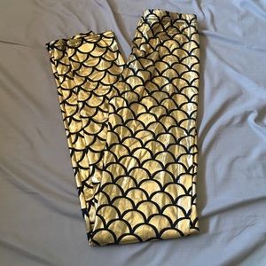Gold mermaid leggings