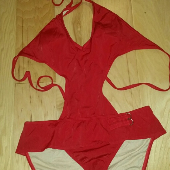 NWOT Red monokini, silver hardware